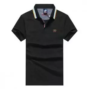 shark hommes t-shirt polo shirt summer lapel breathable cotton black